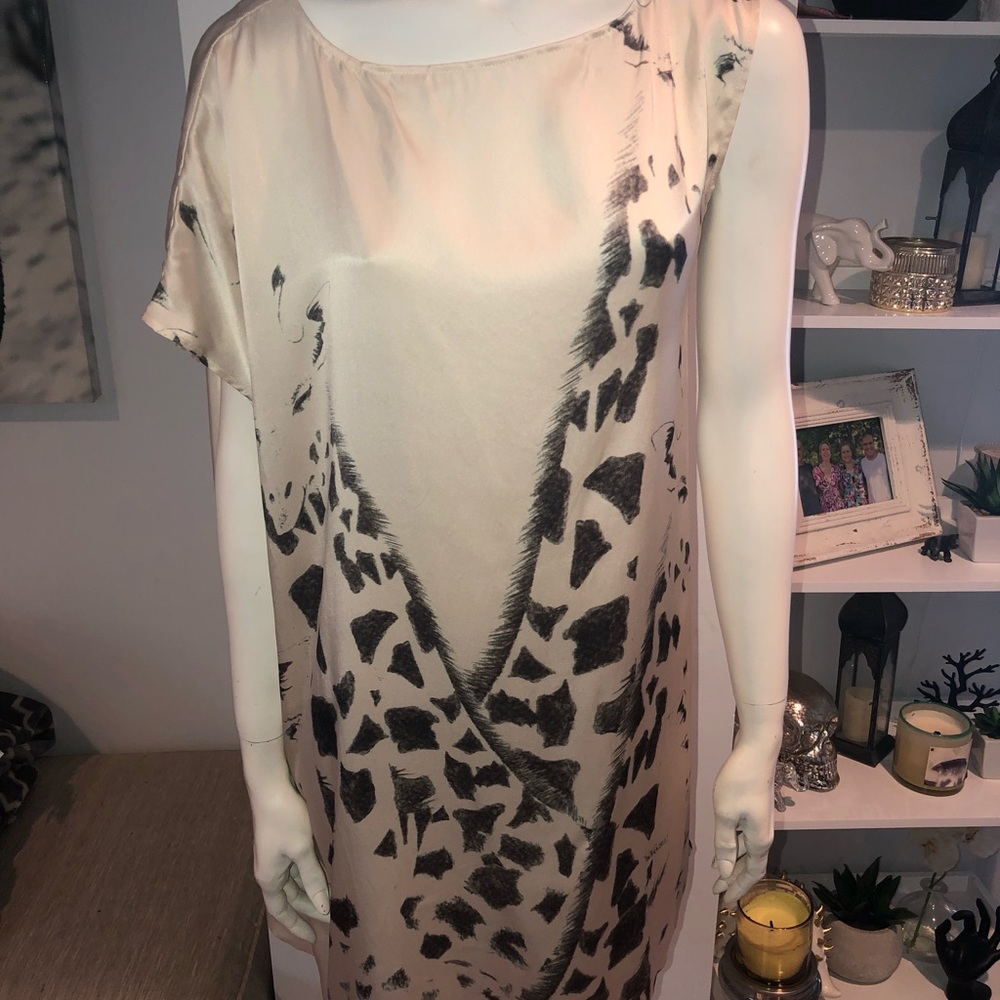 Qi printed silk dress